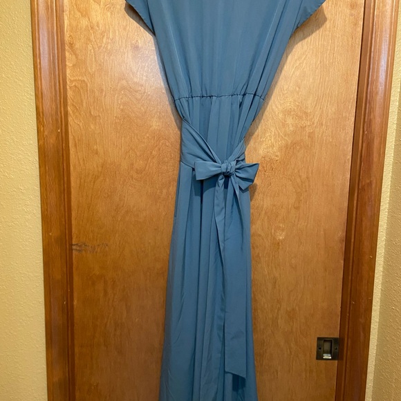 HALARA Green Pleated Midi Sundress with Flutter Cap Sleeves - Picture 5 of 6